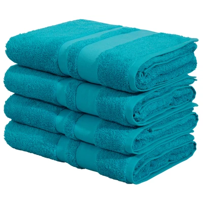 Abbildung von OTTO home Duschtücher "Vanessa, 4 Duschtücher, 70x140cm, in Standard- und Premium-Qualität" Handtücher mit Bordüre, 100% Baumwolle, einfarbig, weich