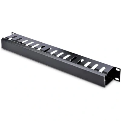 Abbildung von StarTech.com Horizontaler 1HE Rack Finger Kabelkanal mit Abdeckung 19&quot; Netzwerk/serverschrank Kabelführung Panel geschlitzter (CMDUCT1UX)