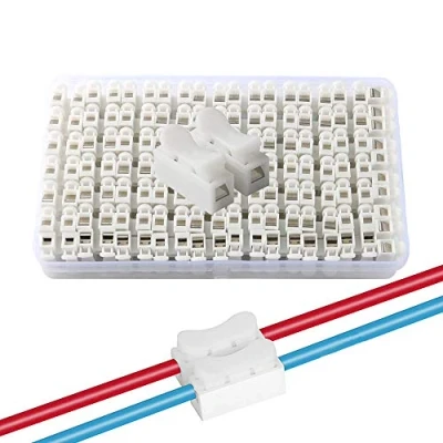 Abbildung von QitinDasen 68Pcs Premium CH2 Schnelldrahtverbinder, Federverbindungsstück Verbindungsklemmen, Kabelklemme Klemmenblock, Elektrische Drähte an die LED Streifen Licht Draht Anschluss