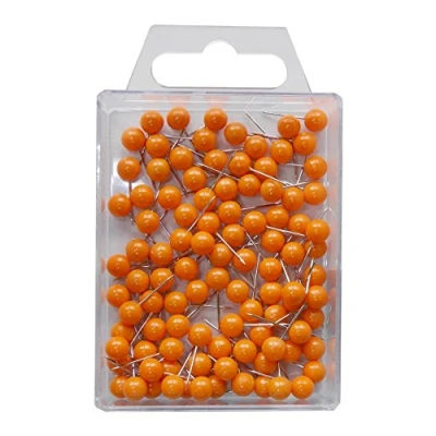 Abbildung von WEDO 56106 Markierungsnadeln Rundkopfnadeln, Nadellänge 16 mm, Kopfdurchmesser 6 100 Stück, Orange