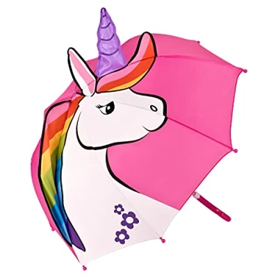 Abbildung von VON LILIENFELD Regenschirm Kinderschirm Einhorn Regenbogen Mähne pink rosa Junge Mädchen Kids bis ca. 8 Jahre