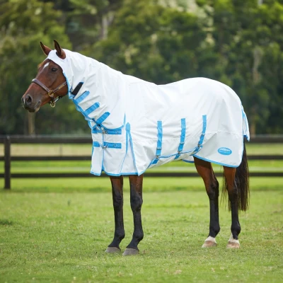Abbildung von Weatherbeeta Ekzemerdecke Sweet Itch Combo Neck Weiß/Blau 95/145