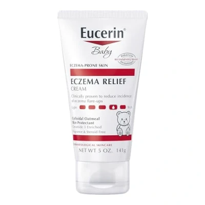 Abbildung von Eucerin Baby Eczema Relief Körpercreme, Beruhigt Trockene, Juckende und Gereizte Haut, 5.0 oz. 141 g