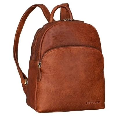 Abbildung von STILORD &#039;Linnea&#039; Damen Rucksack Elegant Klein Vintage Lederrucksack für Frauen Daypack Cityrucksack Mini Backpack Handtasche Schultertasche aus echtem Leder, Farbe:maraska braun