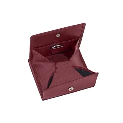Abbildung von LEAS Wiener Schachtel im Ausweis Format mit großer Kleingeldschütte und RFID Schutz, Echt Leder, rot/cherry Special Edition