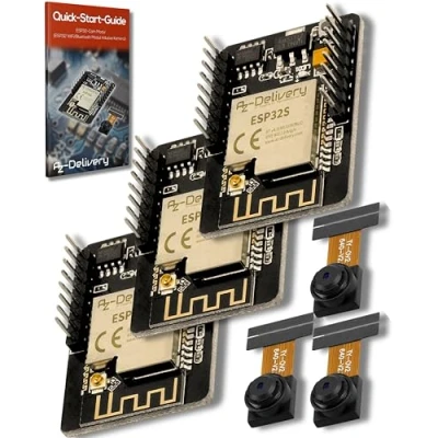 Abbildung von AZDelivery 3 x ESP32 Cam Modul + Bluetooth 5V Dual Core 32 bit CPU mit 2MP Kamera Entwicklungsboard kompatibel Arduino inklusive E Book!
