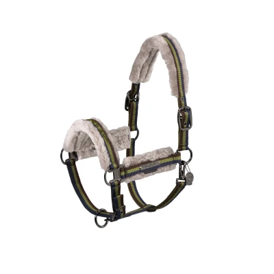 Abbildung von Eskadron Halfter Platinum Double Pin Girth Fauxfur Moosgrün