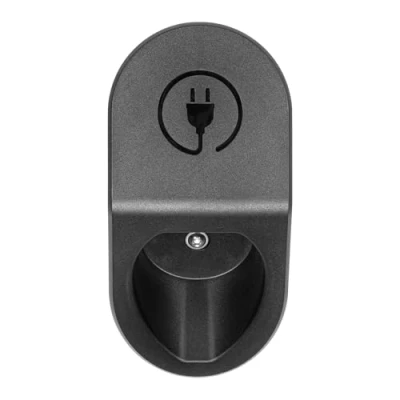 Abbildung von TechniSat TECHNIVOLT Kabel und Steckerhalter Typ 2 (Wandhalterung für Ladekabel, Kabelaufhängung Stecker Halterung in einem, mit Montagezubehör) schwarz/weiß