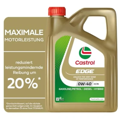 Abbildung von Castrol EDGE A3/B4 0W 40 4l Motoröl 15F6B5 AUDI: A5 B8 Coupe, Q3, A4 Avant, BMW: 3 Saloon, 5 Touring, VOLKSWAGEN: Golf 4, 5, 7