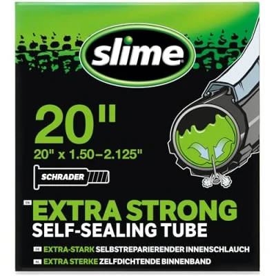 Abbildung von Slime 30058SL Rad Reifenschlauch mit Einstichdichtmittel, Selbstdichtend, Verhindern und Reparieren, Schrader Ventil, 40/57406 mm (20&quot; x 1,502,125&quot;), Green