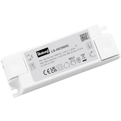 Abbildung von Flackerfrei LED Trafo 40W 900mA Netzteil Driver Treiber mit Konstantstrom für Panel Bulbs Light SMD MR16 (40W flackerfrei)