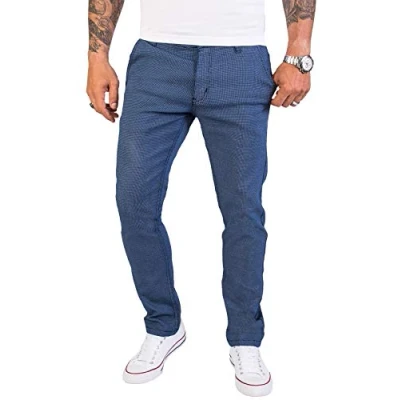 Abbildung von Rock Creek Herren Chino Hose Slim Fit Business Hosen Chinohose Stoffhose Chinos für Männer Casual Elegante RC 2154 Blau W31 L34