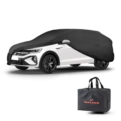 Abbildung von Walser Abdeckung Auto Indoor Stretch Basic, Autoabdeckung Winter, staubdichte Autogarage Abdeckung, Autoplane für Auto, Abdeckplane SUV S schwarz