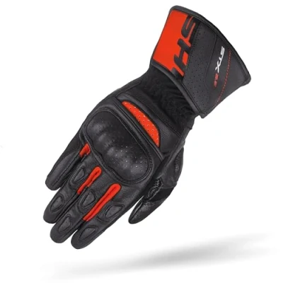 Abbildung von SHIMA STX Motorrad Handschuhe Herren Leder Lange Sommer Motorradhandschuhe Schutz Touchscreen Touren Lederhandschuhe Motorcycle Belüftet Verstärkt Scheibenwischer (Männer, Rot, XL)