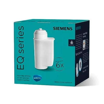 Abbildung von Siemens TZ70063A Brita Intenza Wasserfilter, reduziert Kalkgehalt im Wasser, für EQ.Serie und Einbauvollautomaten, 6 Stück, weiß
