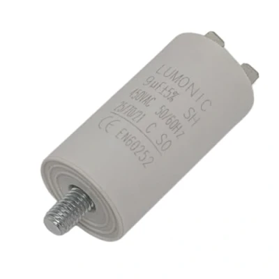 Abbildung von Lumonic Anlaufkondensator mit Stecker I 9µF 450V 30x60mm 9uF Motorkondensator Kunststoffgehäuse Betriebskondensator für Pumpen, Rasenmäh