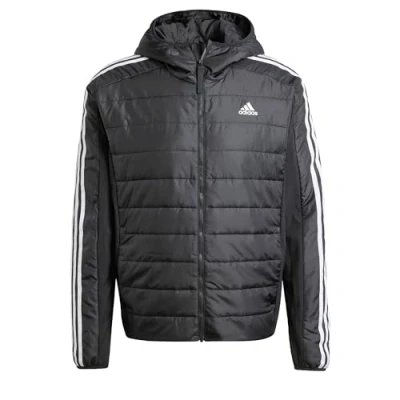 Abbildung von adidas Herren Essentials 3 Stripes Insulated Hooded Hybrid Jacket Jacke, Black, S