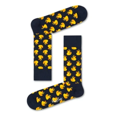Abbildung von Happy Socks Rubber Duck Sock, farbenfrohe und fröhliche, Socken für Männer Frauen, Blau (36 40)