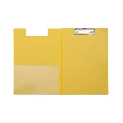 Abbildung von MAUL Schreibmappe A4 Mappe aus Pappe mit Folienüberzug zum Zuklappen Dokumentenmappe Fach für Papier Praktische Dokumententasche Aufhängen Aktenmappe Büro Gelb