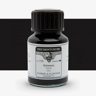 Abbildung von Rohrer &amp; Klingner 50 ml Flasche Zeichentusche Schwarz