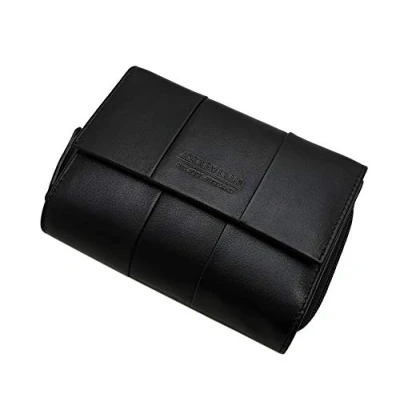 Abbildung von Elegante Rind Nappa Leder Damen Geldbörse / Geldbeutel Portemonnaie Portmonaise Geldtasche Portmonee mit RFID &amp; NFC Schutz in Schwarz