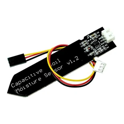 Abbildung von Paradisetronic.com Kapazitiver Bodenfeuchtesensor, 5V 3,3V Feuchtigkeitssensor für Erde inkl. Anschlussleitung, analoger Ausgang z.B. Arduino