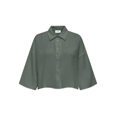 Abbildung von JDY Jdytheis LIFE 3/4 CROP Hemdbluse, Damen, Größe: XXL, Laurel wreath