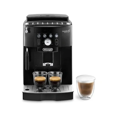 Abbildung von De&#039;Longhi Magnifica S Smart ECAM 230.13.B Kaffeevollautomat mit Milchaufschäumdüse für Cappuccino, Espresso , Kaffee und Long Coffee Direktwahltasten Drehregler, 2 Tassen Funktion, Schwarz