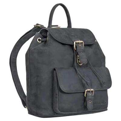 Abbildung von STILORD Damen Rucksack aus Leder grau Cityrucksack 13 Zoll Vintage Backpack Frauen für Arbeit, Reisen, Shopping &amp; mehr &#039;Destiny&#039;