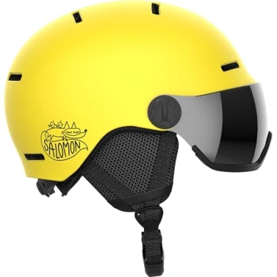 Abbildung von Salomon Orka Visor Kinder Helm Ski Snowboarden, Integrierter Komfort, einfach anzupassende Passform und leicht, Gelb, KS 4953