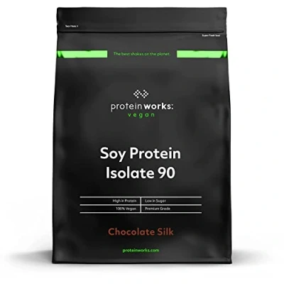 Abbildung von Protein Works Soja 90 Isolat Geschmacksneutral 100% Vegan, aus nachhaltigen Anbau Fettarm, ohne Zuckerzusatz Glutenfrei 1kg