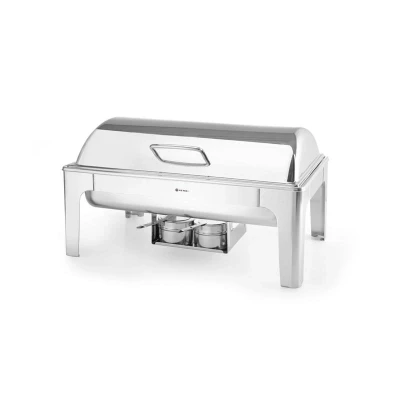 Abbildung von HENDI Chafing Dish GN 1/1 inkl. 9 Liter Behälter 65 mm + 2 für Brennpaste, 57 x 40,5 32 cm Speisenwärmer Gastro