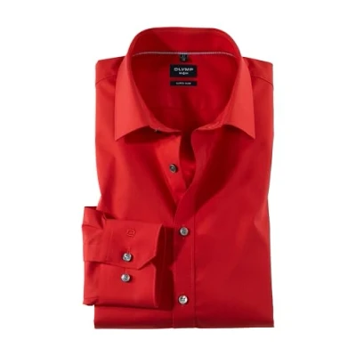Abbildung von OLYMP No 6 six Super Slim Hemd Langarm New Kent Kragen Mittelrot 36,