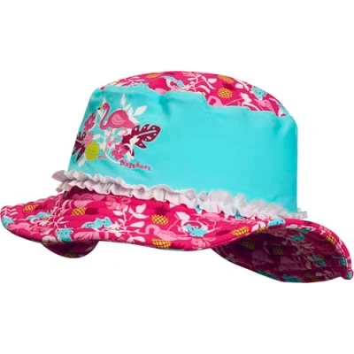 Abbildung von Playshoes Mädchen UV Schutz Sonnenhut Bademütze Kopfbedeckung, Flamingo, 55cm
