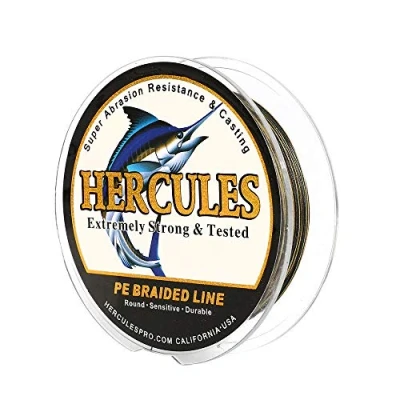 Abbildung von HERCULES Super Cast 100m 2000m Yards Geflochtene Angelschnur 10lb 300lb Test für Salzwasser Süßwasser PE Geflecht Fischdraht Superline 8 Stränge