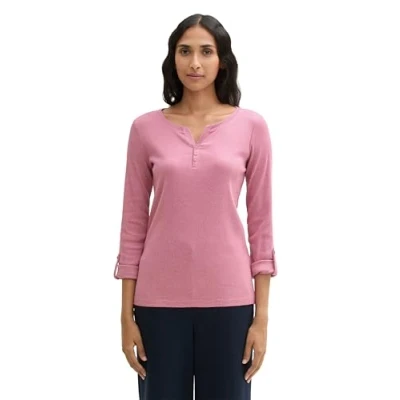 Abbildung von TOM Tailor Langarmshirt, Damen, Größe: XXL, Apricot offwhite stripe ck