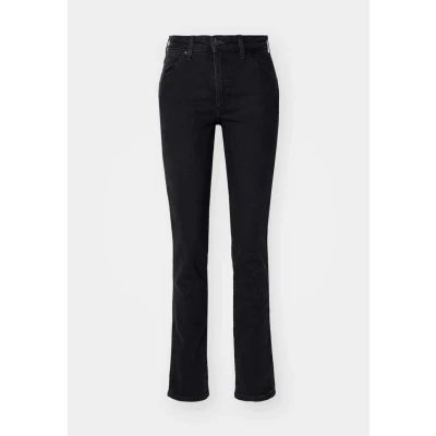Abbildung von Wrangler Piper Jeans Slim Fit, Damen, Größe: 24x32, Black denim