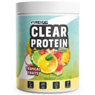 Abbildung von Clear Protein Vegan 360g TROPICAL FRUITS, unglaublich leckerer &amp; erfrischender Drink, vegane Whey Protein/Iso Alternative mit hochwertigem Erbsenproteinhydrolysat, 56%