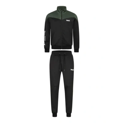 Abbildung von Lonsdale Herren Trainingsanzug normale Passform CAUNTON, Black/Olive/White, M