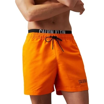 Abbildung von Calvin Klein Swimwear Medium Double Badeshorts, Herren, Größe: Small, Deep saffron