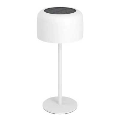 Abbildung von EGLO Solar Tischleuchte Roccanova, Akku Tischlampe Outdoor, touch dimmbar in 3 Stufen, Solarlampe für Balkon und Garten, Stahl Weiß, warmweiß, IP44
