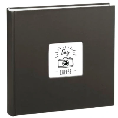 Abbildung von Hama Fotoalbum Jumbo 30x30 cm (Fotobuch mit 100 weißen Seiten, Album für 400 Fotos zum Selbstgestalten und Einkleben) schwarz