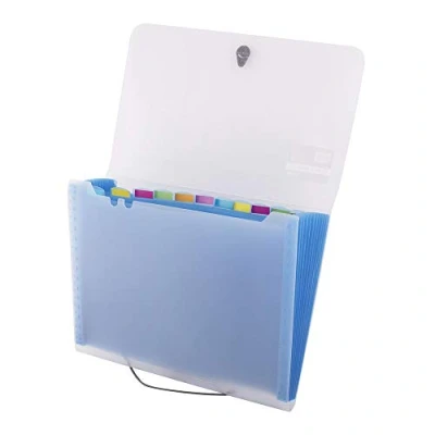 Abbildung von D.RECT 5540 Fächermappe organizer Dokumentenmappe mit Registerkarten in Verschiedenen Farben Erweiterbare Ordnermappe Fächern Document Mappe 12 Fächer A4 Blau Abdeckung