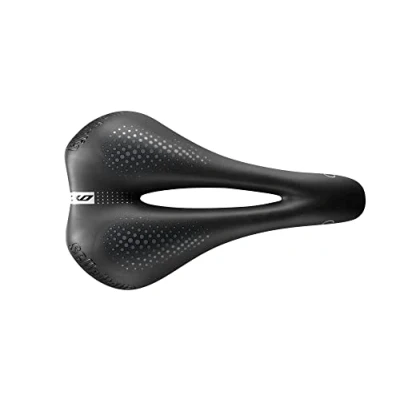 Abbildung von Selle Italia XO Lady Gel Flow Damen Fahrradsattel, Trekking und Pendeln, Gestell aus FeC Legierung, anatomische Form Größe S2, Schwarz