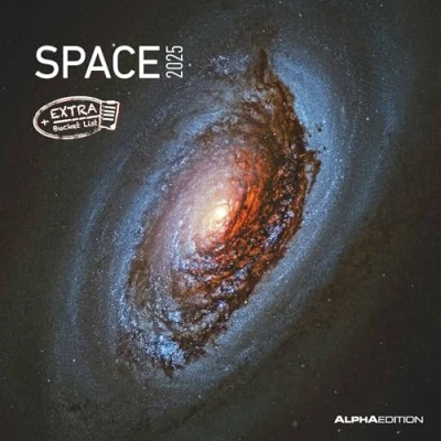 Abbildung von Alpha Edition Space 2025 Broschürenkalender, 30x30cm, Wandkalender mit Platz für Notizen und Termine, Motive aus der Galaxie, Monatsübersicht Ferientermine DE/AT/CH