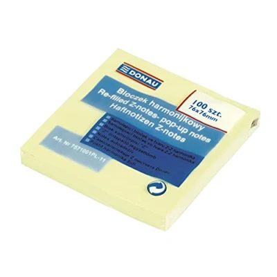 Abbildung von DONAU 7571001PL 11 Haftnotizen im Spender mit Z Faltung, 76 x mm, 1x100 Blatt, hellgelb