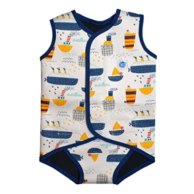 Abbildung von Splash About Kinder Baby Wrap Wetsuit Einteiliger Badeanzug, Tug Boats, 0 6 Monate EU