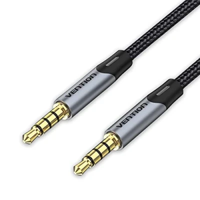 Abbildung von VENTION 3.5mm Aux cable 1.5m Audio Mic 4 Pole TRRS Cord to Stereo Jack Headphone Male Lead Compatible with Microphone Headset Speaker PC and more