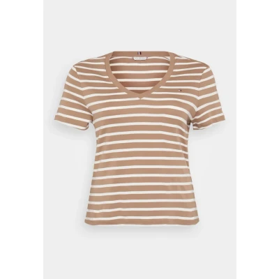 Abbildung von Tommy Hilfiger Curve SLIM CODY Tshirt basic, Damen, Größe: 46, Hickory/ecru