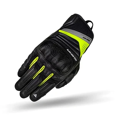 Abbildung von SHIMA RUSH Motorradhandschuhe Atmungsaktive, Verstärkte, Stadt, Sommer, Touchscreen Handschuhe mit Knöchelprotektor, Handgelenk und Finger Aufpralldämpfer (Herren, Fluo, M)